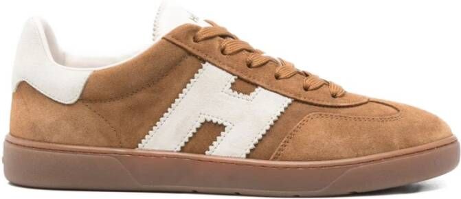Hogan Coole Leren Sneakers Bruin