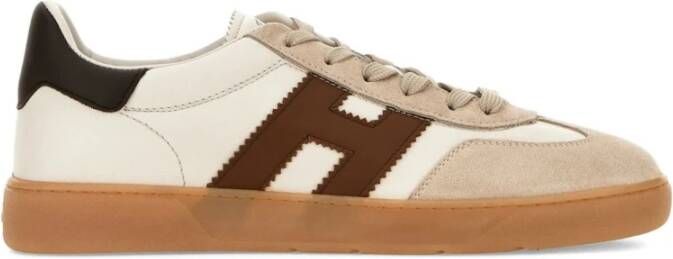 Hogan Coole Leren Sneakers in Ivoor