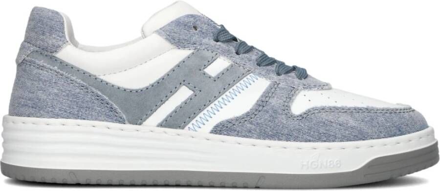 HOGAN Lage Sneakers Dames Hxw6300eu50 Jeans Maat: 38 Materiaal: Suède Kleur: Lichtblauw