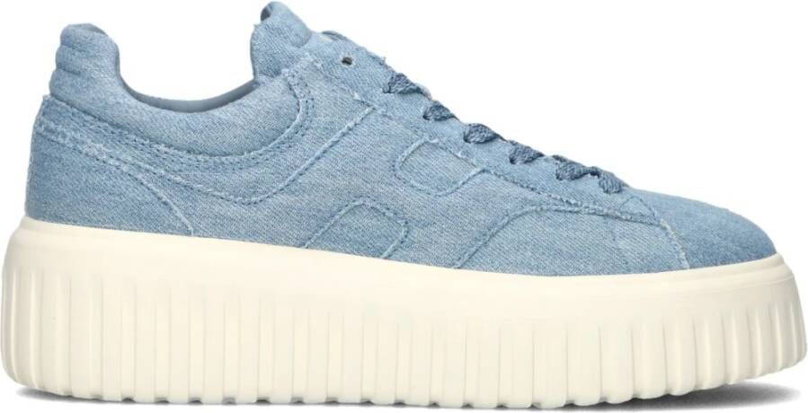 HOGAN Lage Sneakers Dames H-stripes Maat: 37 Materiaal: Denim Kleur: Blauw