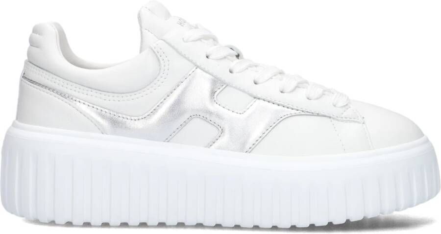 HOGAN Lage Sneakers Dames H-stripes Maat: 39 Materiaal: Leer Kleur: Wit