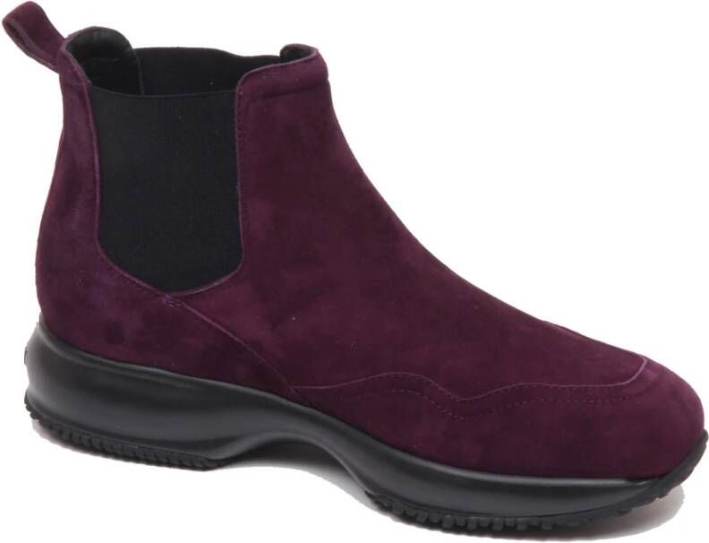 Hogan Donkerpaarse Interactive Chelsea Boot