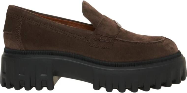 Hogan Elegante suède mocassins met rubberen zool