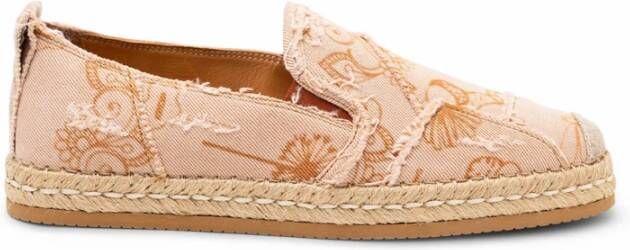 Hogan Espadrille met bloe print en gerafelde randen