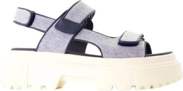 Hogan Flat Sandals Blue Dames