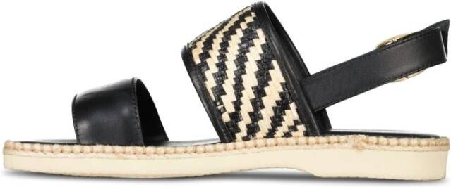 Hogan Gevlochten Stijl Leren Sandalen Rubberen Zool Black Dames