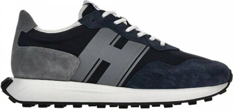 Hogan Donkerblauwe lage sneakers van kalfsleer Blauw Heren