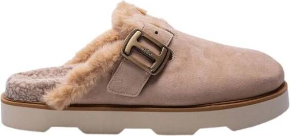 Hogan Fluwelen Kalfsmuiltjes Beige Dames