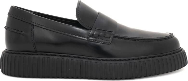 Hogan Geborsteld leren loafer met retro logo