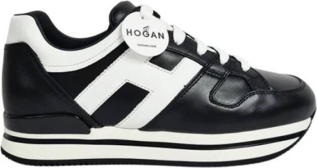 Hogan Casual Stijl Leren Sneakers met Gedurfde 4cm Zool Black Dames