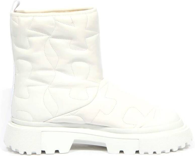 Hogan Gequilte Witte Eco-Fur Binnenlaarsjes