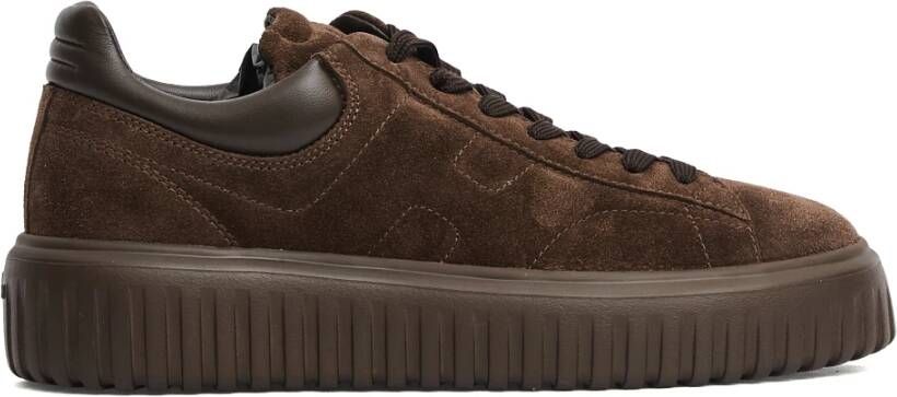 Hogan Gestreepte Bruine Cam Sneakers