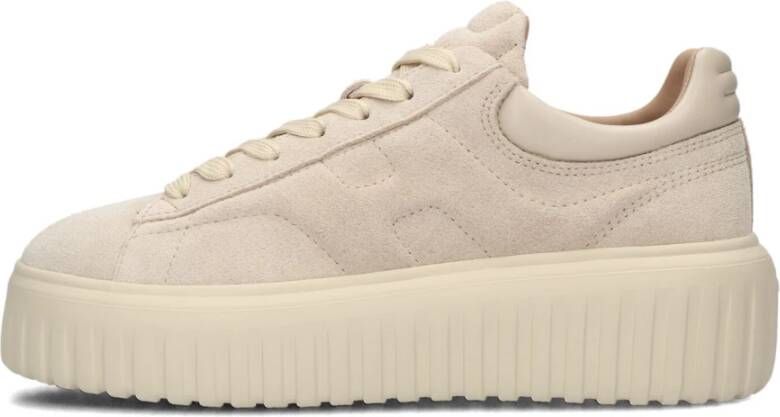 HOGAN Lage Sneakers Dames H-stripes Allacciato H Maat: 39 Materiaal: Suède Kleur: Beige