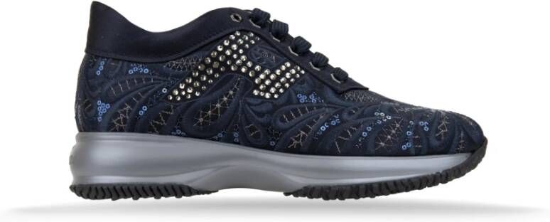 Hogan Gestreepte Pailletten Veterschoenen voor Dames