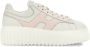 Hogan Gestreepte Sneakers in Ivoor en Roze - Thumbnail 1