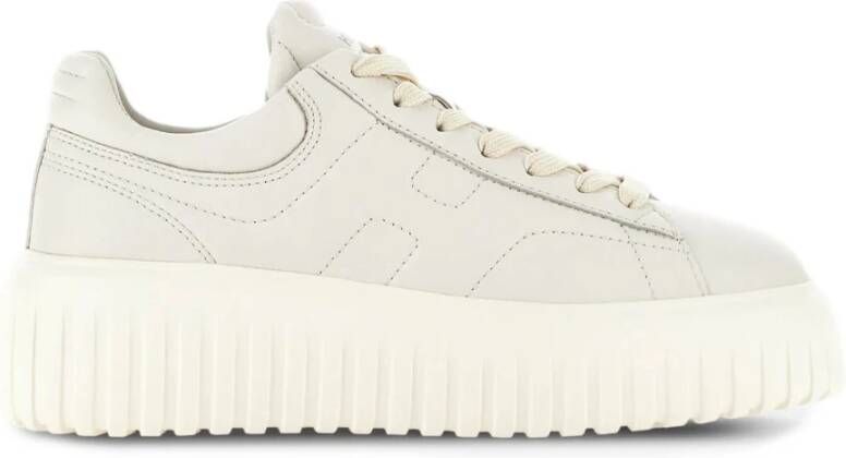 Hogan Gestreepte sneakers in ivoorleer
