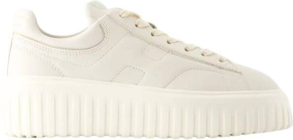 HOGAN Lage Sneakers Dames H-stripes Allacciato Maat: 35 Materiaal: Leer Kleur: Wit