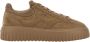Hogan Gestreepte Suède Sneakers Beige - Thumbnail 1