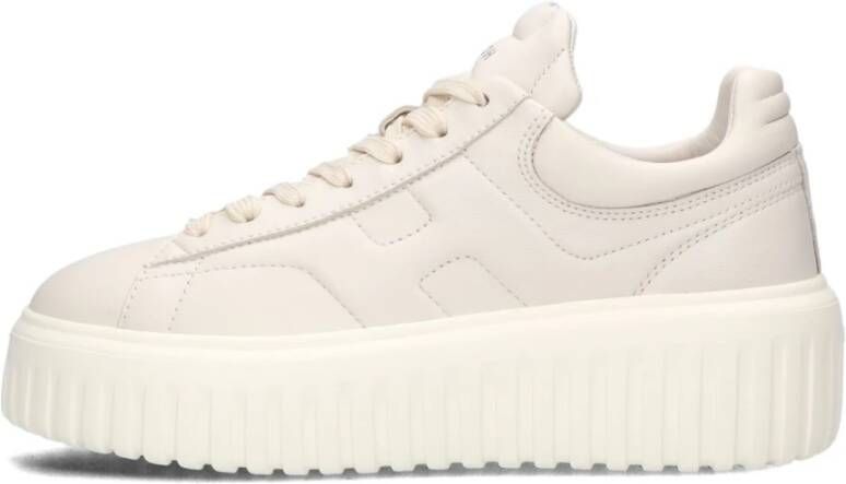 HOGAN Lage Sneakers Dames H-stripes Allacciato Maat: 39 Materiaal: Leer Kleur: Wit