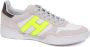 Hogan Grijs Wit Gele sneaker met palmmotief - Thumbnail 1