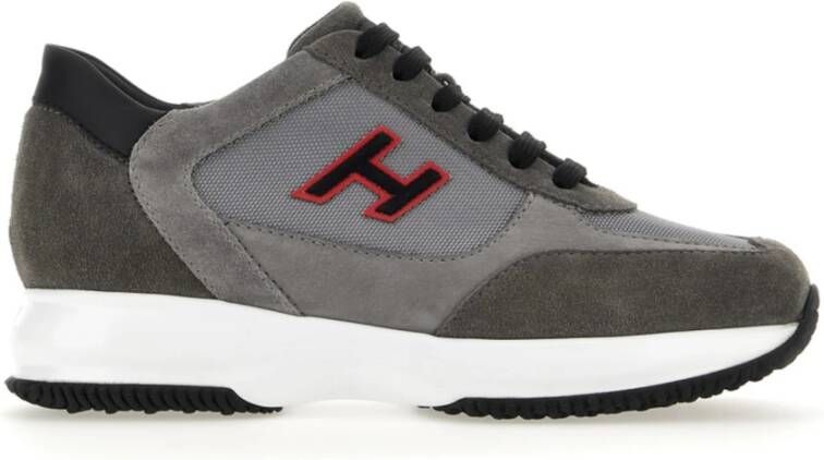 Hogan Grijze Platte Sneakers met Italiaans vakmanschap Gray Heren