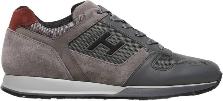 Hogan Grijze Sneakers Leer Suède Lichtgewicht Gray Heren