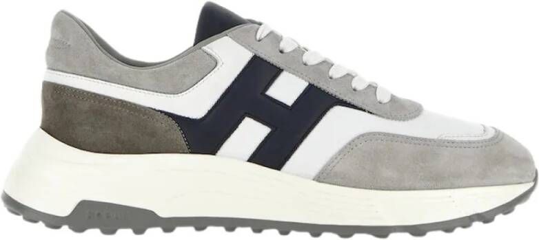 Hogan Grijze Sneakers met Schuine H-Detail