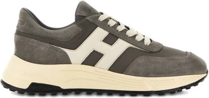 Hogan Grijze Veterschoenen Memory Foam Rubberen Zool