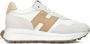 HOGAN Lage Sneakers Dames H641 Allacciato Maat: 42 Materiaal: Textiel Kleur: Beige - Thumbnail 1