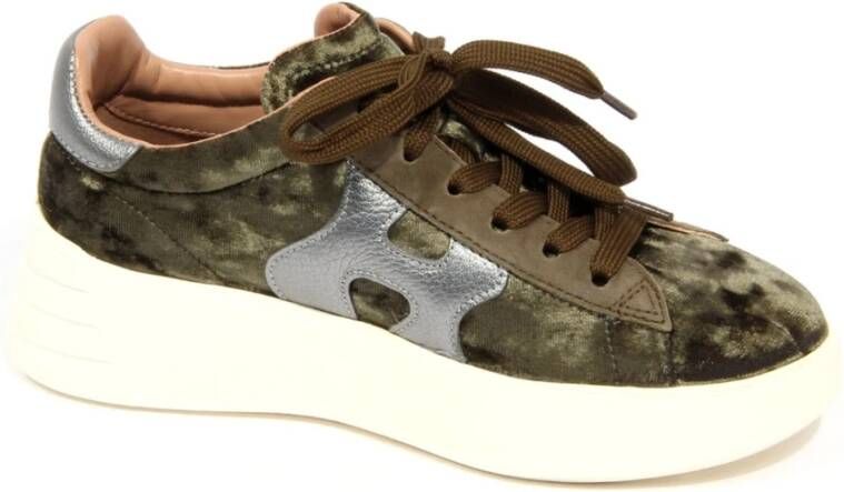 Hogan Groene fluwelen schoenen met geheugenschuim
