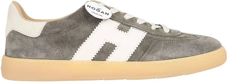 Hogan Groene Leren Sneakers Ss24 Gray Heren