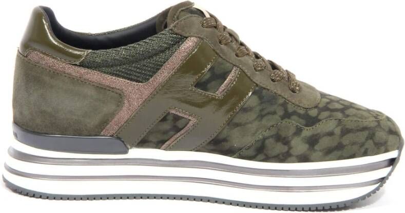 Hogan Groene Veterschoenen met Midi-Platform