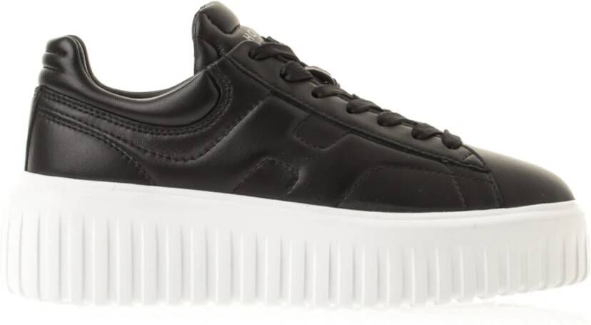 HOGAN Lage Sneakers Dames Hxw6450fc60 Maat: 42 Materiaal: Leer Kleur: Zwart