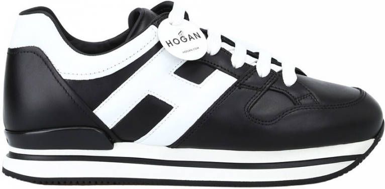 Hogan Casual Stijl Leren Sneakers met Gedurfde 4cm Zool Black Dames
