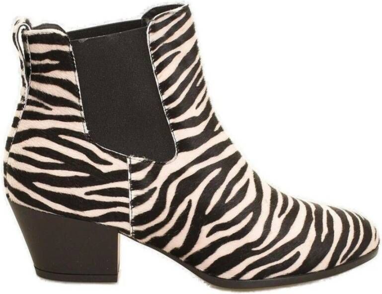 Hogan H401 Chelsea Zebra Geprinte Enkellaars