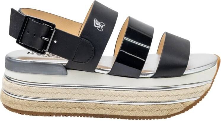 Hogan H432 Leren Sleehak Sandalen