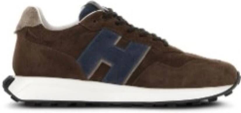 Hogan H601 Allacciato H Patch Sneakers Bruin Heren