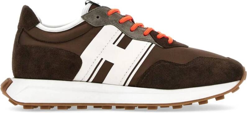 Hogan H601 Bruine Suède Sneakers Brown Heren