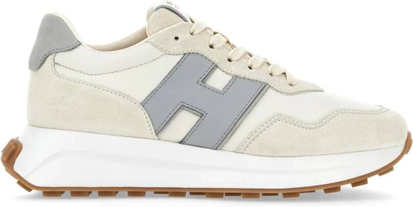 HOGAN Lage Sneakers Dames H641 Allacciato Maat: 37 Materiaal: Suède Kleur: Wit