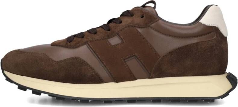 Hogan Heren Casual Bruine Sneakers met H Patch