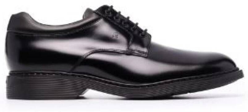 Hogan Heren Derby Sneakers Glad Leer Black Heren