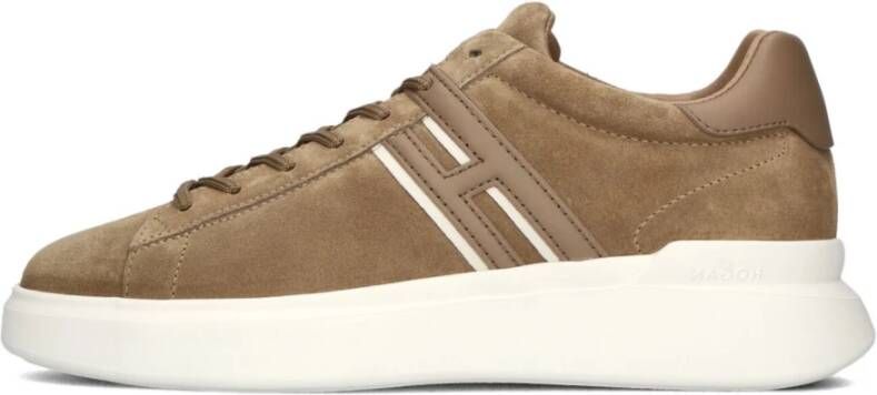 HOGAN Lage Sneakers Heren H580 Allacciato H Slash Maat: 43 Materiaal: Suède Kleur: Camel