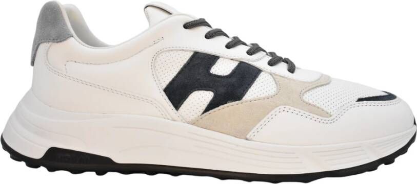 Hogan Hyperlight Leren en Suède Platte Schoenen White Heren