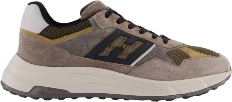 HOGAN Sneakers Heren Mesh Combi Runner Maat: 41 41 5 Materiaal: Suède Kleur: Taupe
