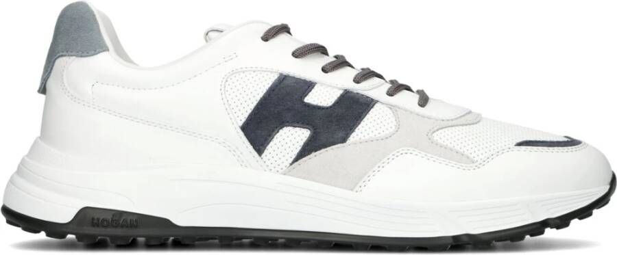 Hogan Witte en Blauwe Leren Sneakers Model Hxm5630Er90 White Heren