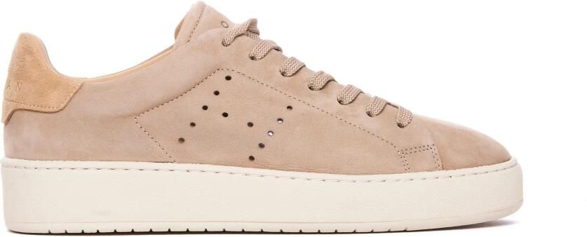 Hogan Beige Sneakers Leren Bovenwerk Ronde Neus - Foto 2