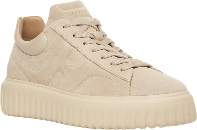 Hogan Beige Sneakers met Plateauzool