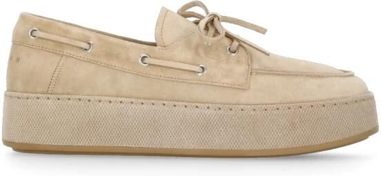 Hogan Beige Suède Loafers met Rubberen Zool