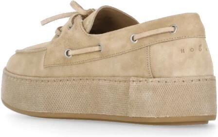 Hogan Beige Suède Loafers met Rubberen Zool - Foto 5