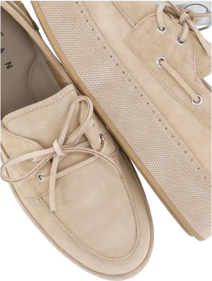 Hogan Beige Suède Loafers met Rubberen Zool - Foto 2